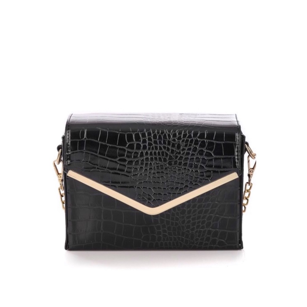 Crocodile print Box Bag